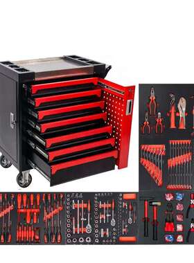 Ce认证420Pcs7抽屉重型车间金属工具手推车车库工具柜手推车