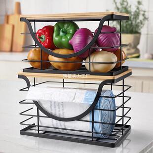 新款台面垃圾袋收纳架调料瓶置物架壁挂式厨房蔬菜水果篮