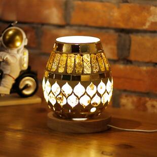 圣诞节复古马赛克灯餐厅创意家用玻璃烛台摆件烛光晚餐布置道具