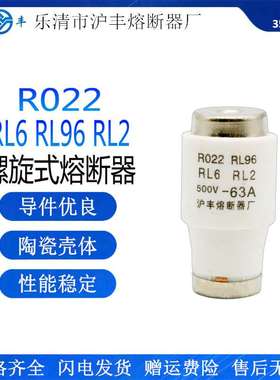 沪丰 R022 RL2 RL96 RL6-63螺旋式熔断器35A40A50A63A保险丝500V