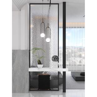 简约现代玻璃客厅屏风隔断入户正对门玄关柜门对床遮挡卫生间装饰