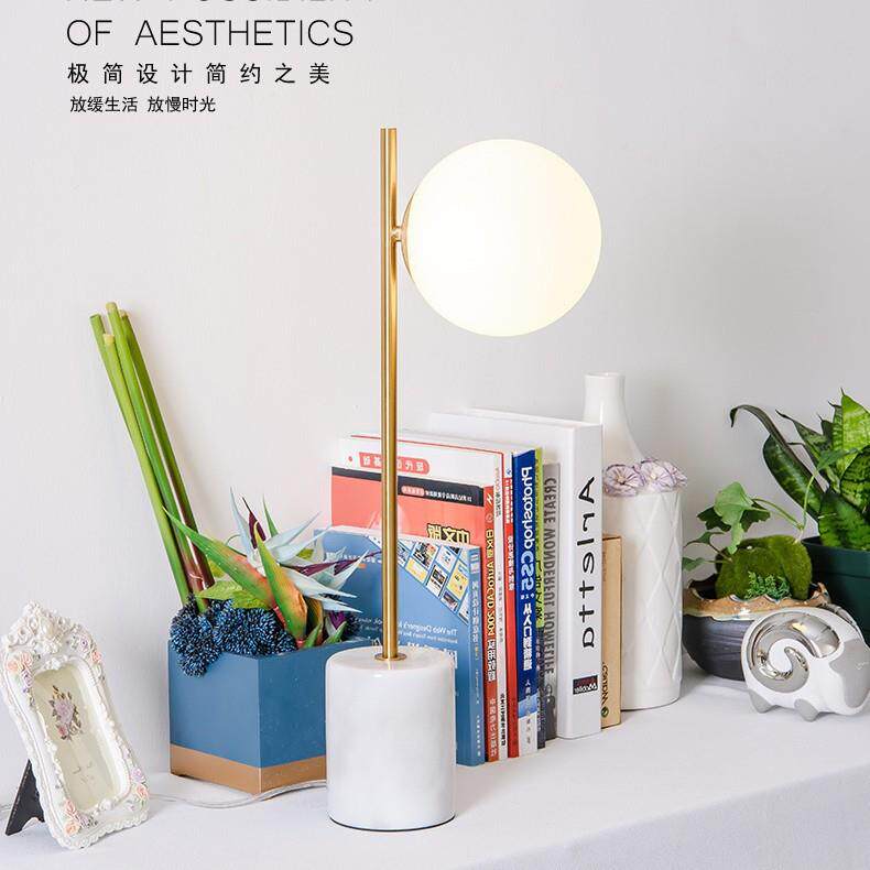 台灯北欧卧室床头柜台风创意装饰大理石简约现代结婚婚房灯床头灯