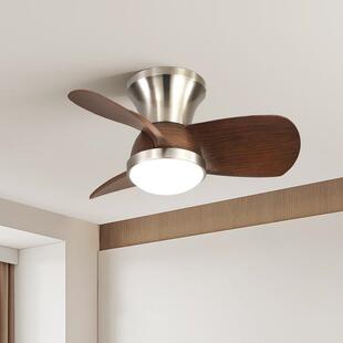 中古风扇灯餐厅主卧卧室吸顶电扇灯法式奶油风温馨儿童房吊扇灯