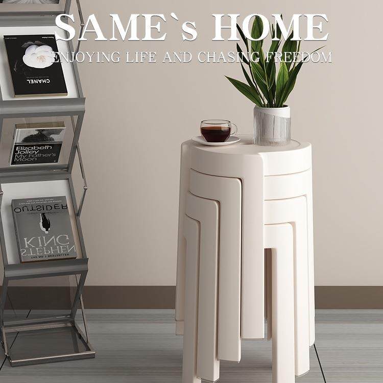 塑料凳子可叠放家用加厚结实耐用风车圆凳客厅餐桌高椅子熟胶板凳