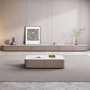 实木岩板落地电视柜轻奢感地柜现代简约客厅家用网红新款地台