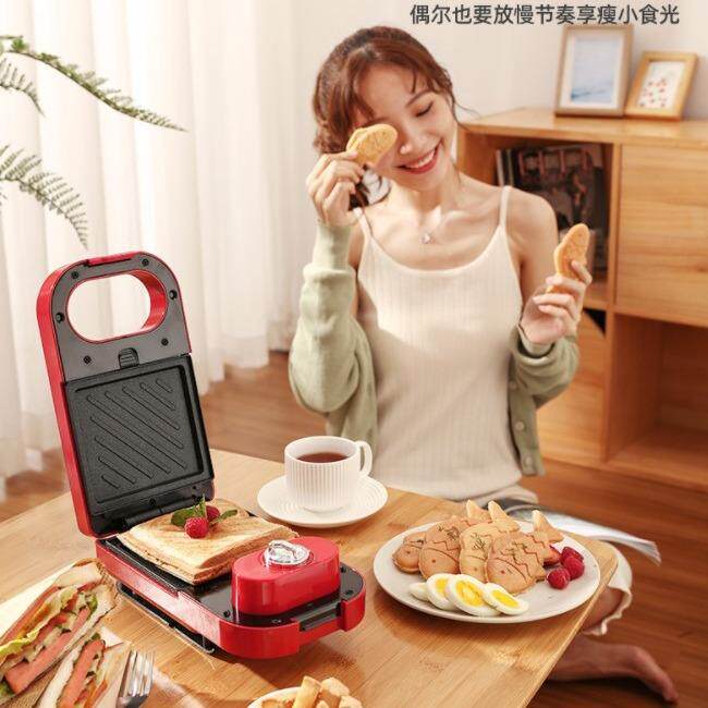 韩式趣味烘焙花式三明治机定时不捏烤盘轻食面包机华夫饼机电饼铛