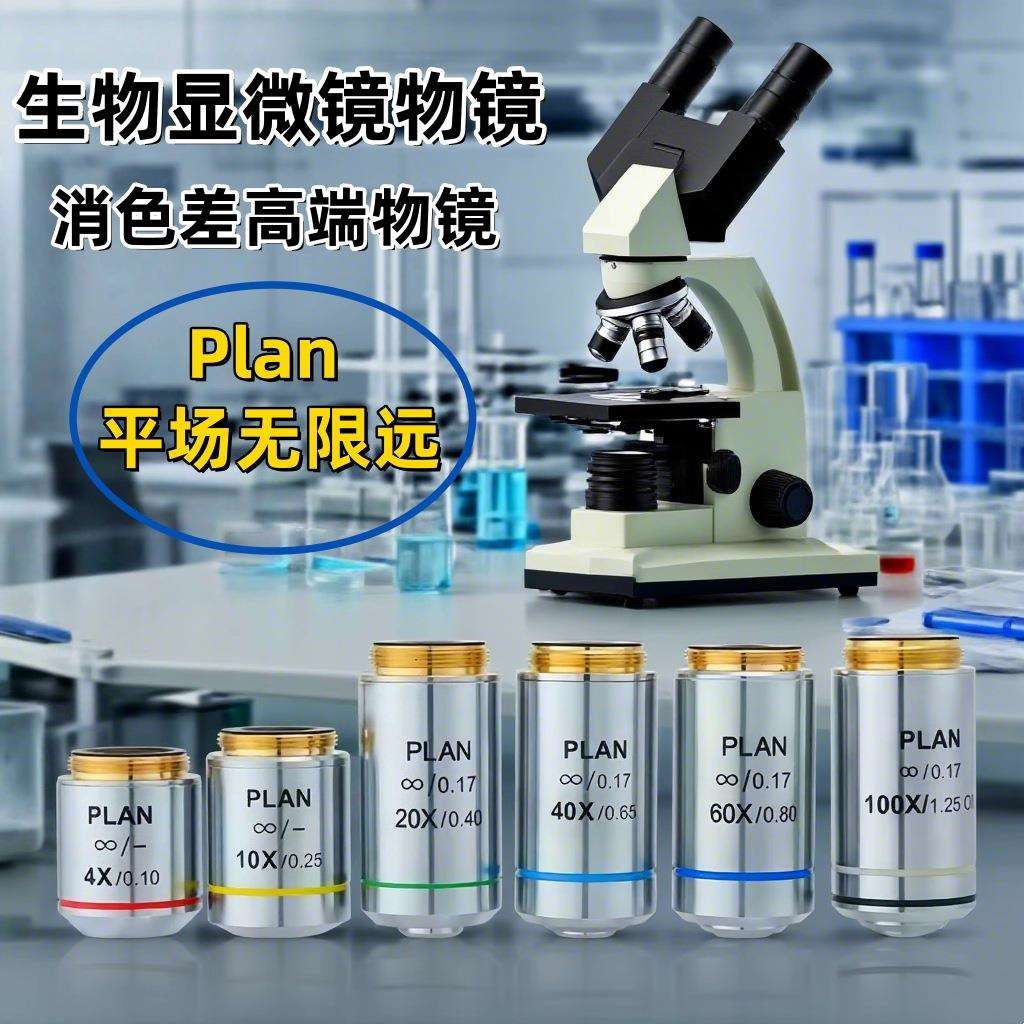 Plan生物显微镜用平场无限远消色差物镜适用奥林巴斯Plan物镜镜头