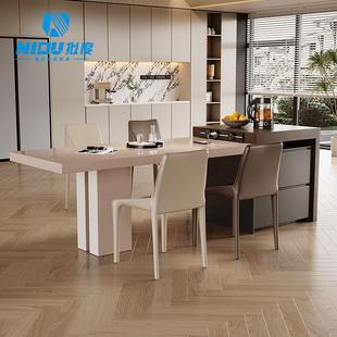 拟度岩板岛台餐桌一体家用可伸缩高级小户型厨房中导台50意式 极简