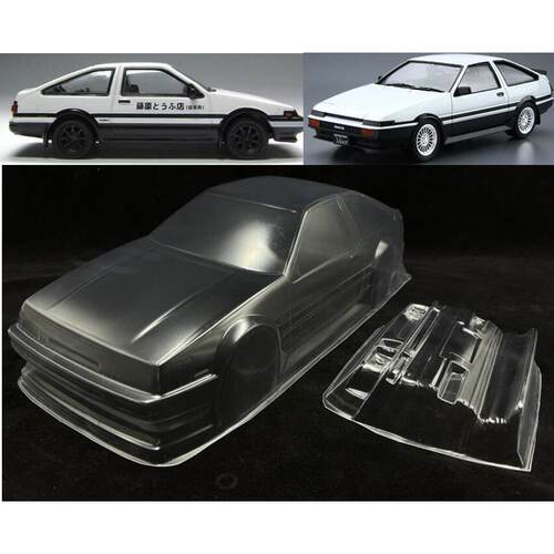 1/10平跑车壳MiniM车壳ToyotaAE86透明PC车壳225mmTamiyaM225