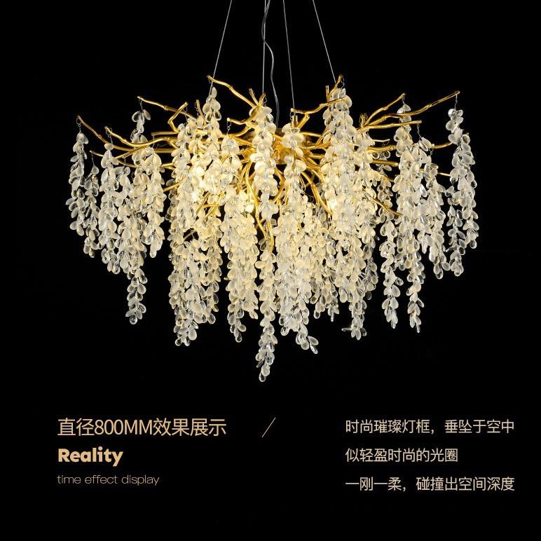 法式现代别墅客厅吊灯轻奢时尚大气水晶吊灯个性创意高档饭厅灯具
