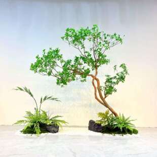 仿真马醉木精品造景橱窗植物软装摆件仿生景观商场楼梯别墅景观
