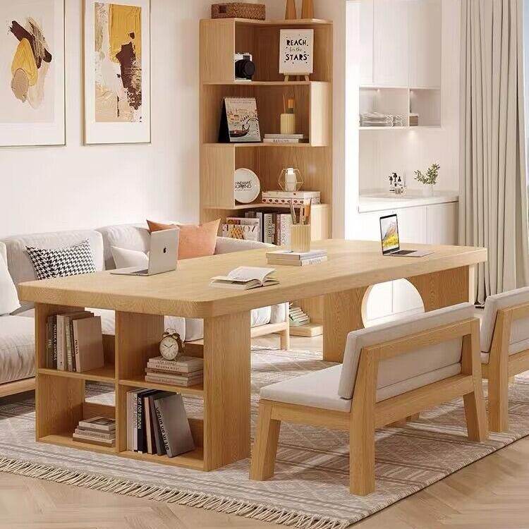 严选全实木大书桌简约桌家用办公桌客厅长桌子工作台电脑桌椅组合