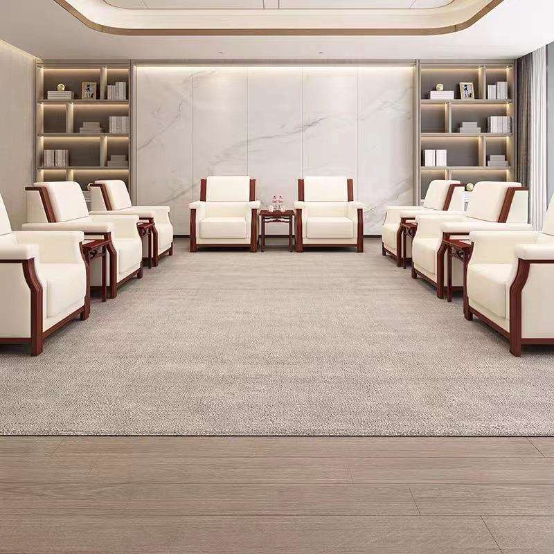 办公沙发会客区贵宾商务洽谈休息区接待室会议布艺单人位茶几组合