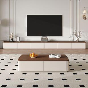 实木电视柜茶几组合小户型简约现代收纳储物柜落地日系原木色