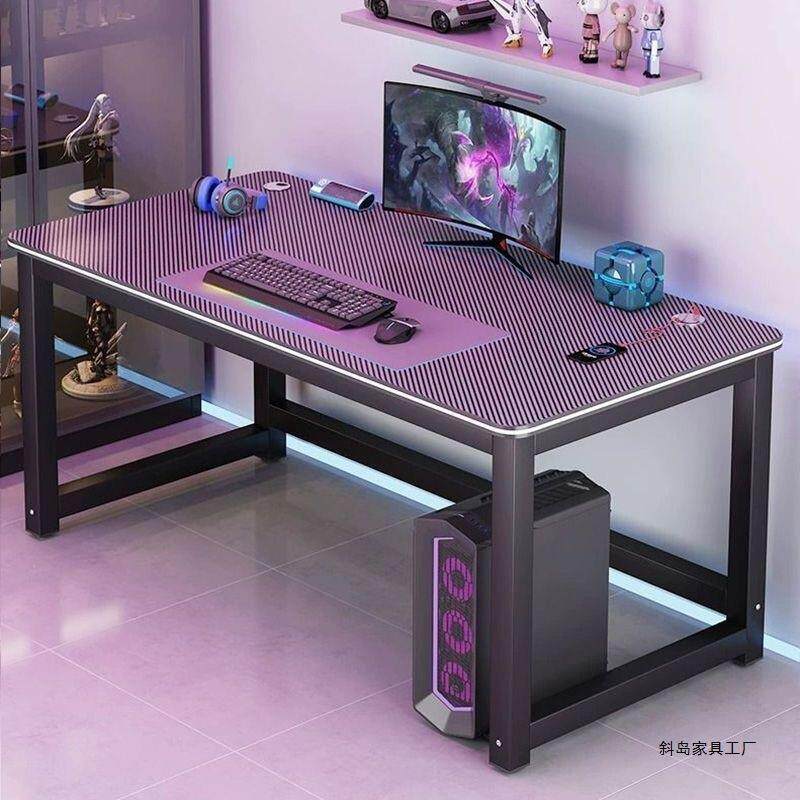 办公桌碳纤维电竞桌子电脑桌台式双人家用卧室学生书桌简易长方形