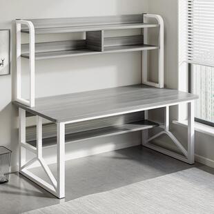 书桌书架一体学生学习写字桌子卧室家用台式电脑桌成人简易初中生