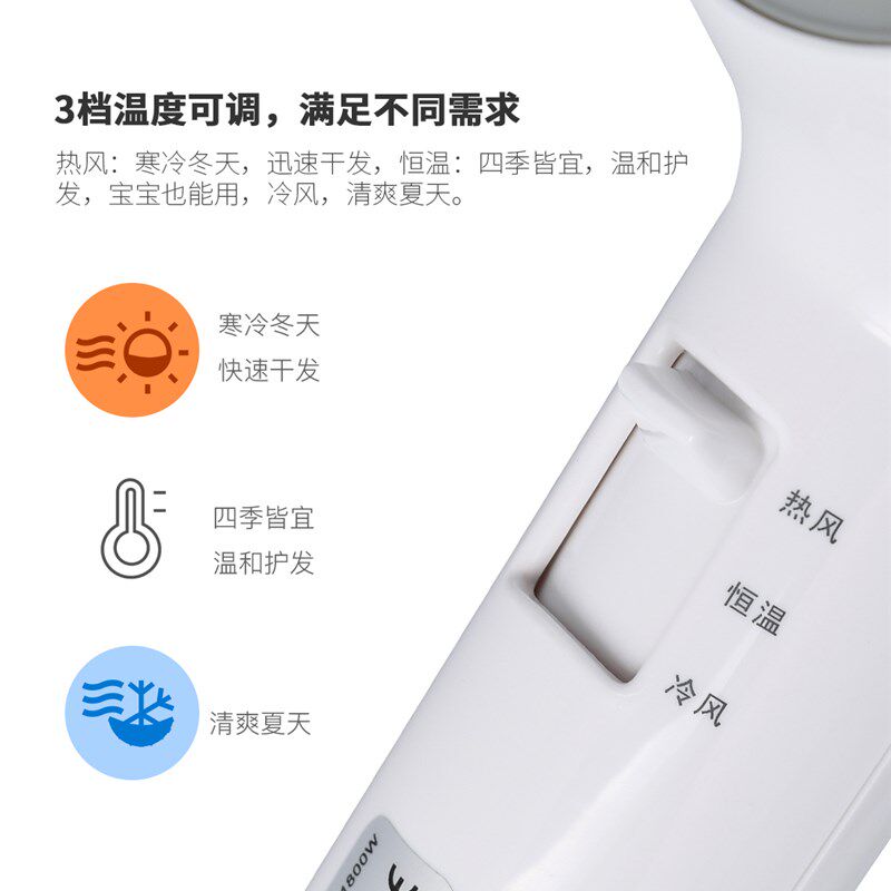 瑞沃酒店吹风机壁挂式电吹风家用大功率吹风筒宾馆浴室吹头发美发