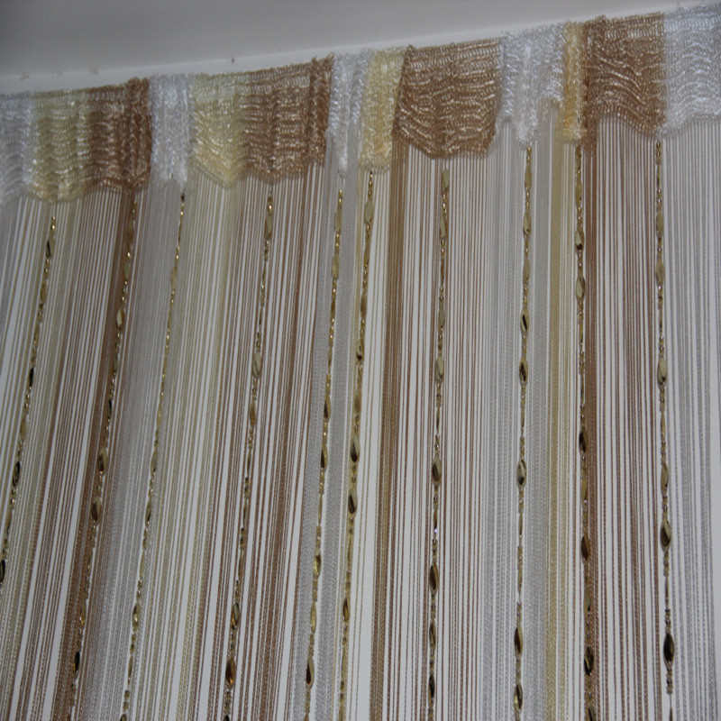 窗帘隔断纺织门帘客厅付帘成品帘玄关加密欧式线珠帘高档 亚大