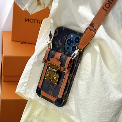 老花经典巨好看适用苹果15promax手机壳17锁头卡包16plus高级感14保护套挂绳全包防摔iphone13苹果超火12高档