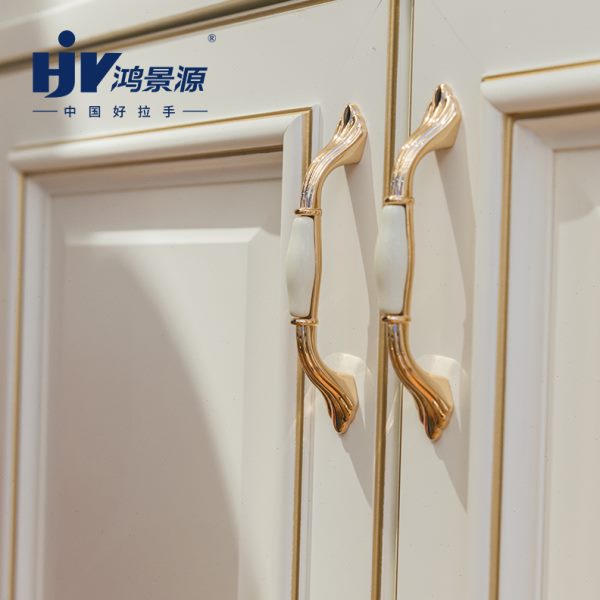 金色陶瓷古典欧式衣柜门橱柜拉手书柜电视柜抽屉把手家具五金配件