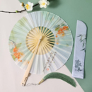 汉服旗袍扇舞蹈扇子 360度旋转风车扇圆形折叠团扇古风女扇新中式