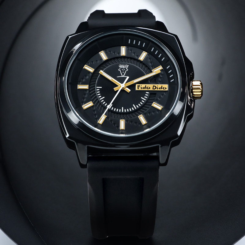 fido dido百搭运动腕表 石英机芯  黑武士男女同款 夜光防水