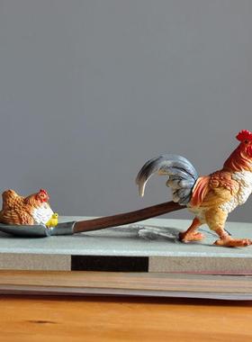 创意鸡摆件可爱家居装饰品情侣桌面办公室老公送父亲的礼物