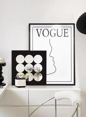 ins风镜子装饰画摆件入户玄关客厅卧室梳妆台高级感小众布景摆台