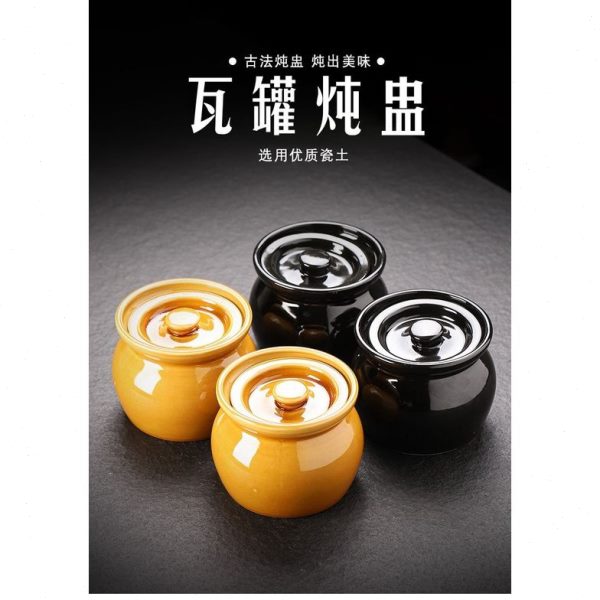 罐炖瓦罐带盖煨小吃罐家用小一隔水炖盅汤陶瓷沙小份县煲汤瓦罐人