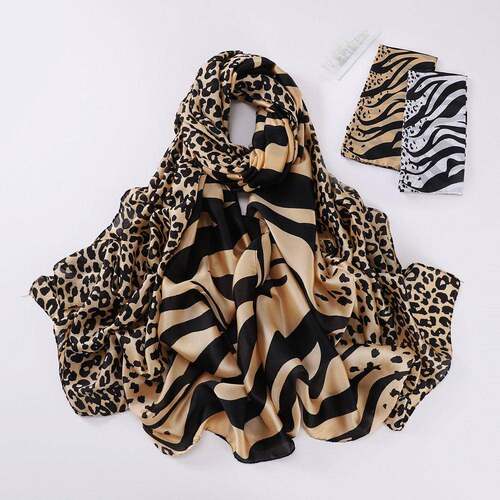 Women Leopard Print Shawl Accessory Activities Lightweight