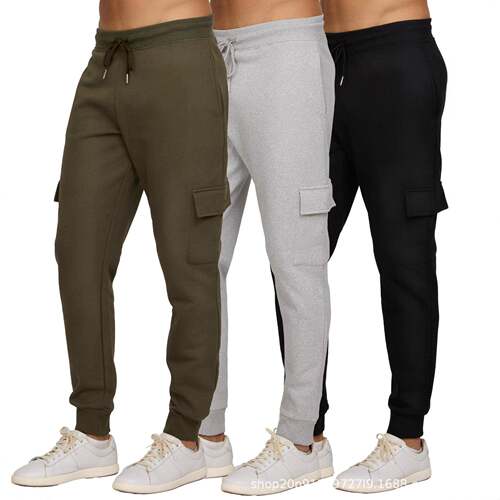 Men Jogger Pants Cargo Pockets 3 s with Pack