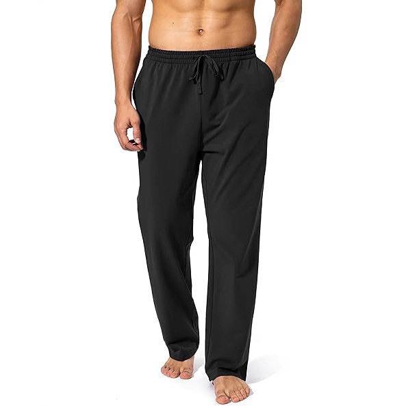 Members Heather Contrast Elastic Sleep Pants Grey Black
