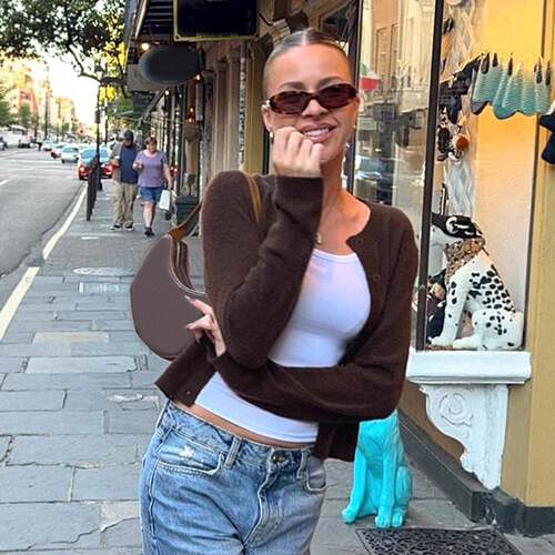 Women Casual Fitting Knit Sleeve Cardigan Sweater Coat