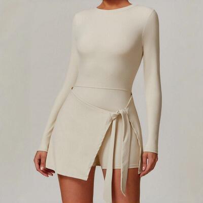 Women Sleeve Athletic Tennis Golf Dress Built Shorts