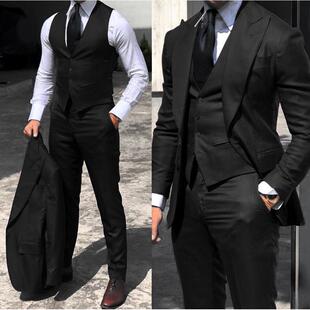 Men 3 Suit Blazer Meetings Formal Events s Stylish