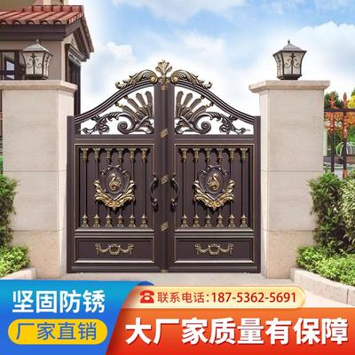 大门乡村庭院门双开铝艺入户院墙门乡下别墅院子门农村自建房铁门