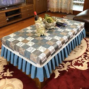 简约现代长方形桌布餐桌套罩茶几套子布套固定长条方台布布艺定制
