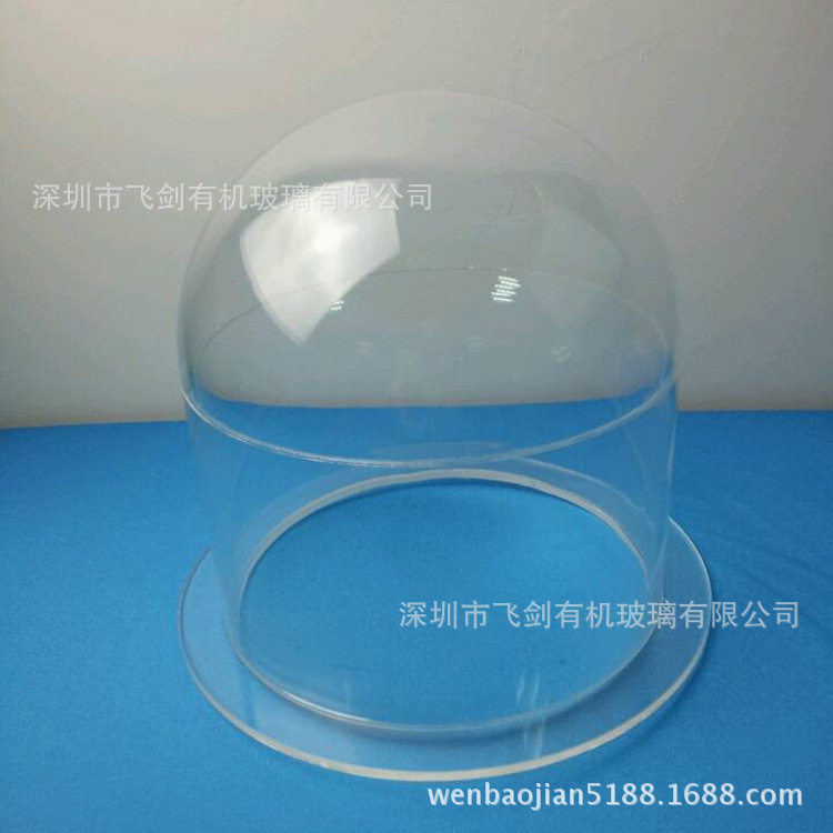 厂家制作亚克力拼接圆柱状弧形加高球罩空心装饰有机玻璃半圆球