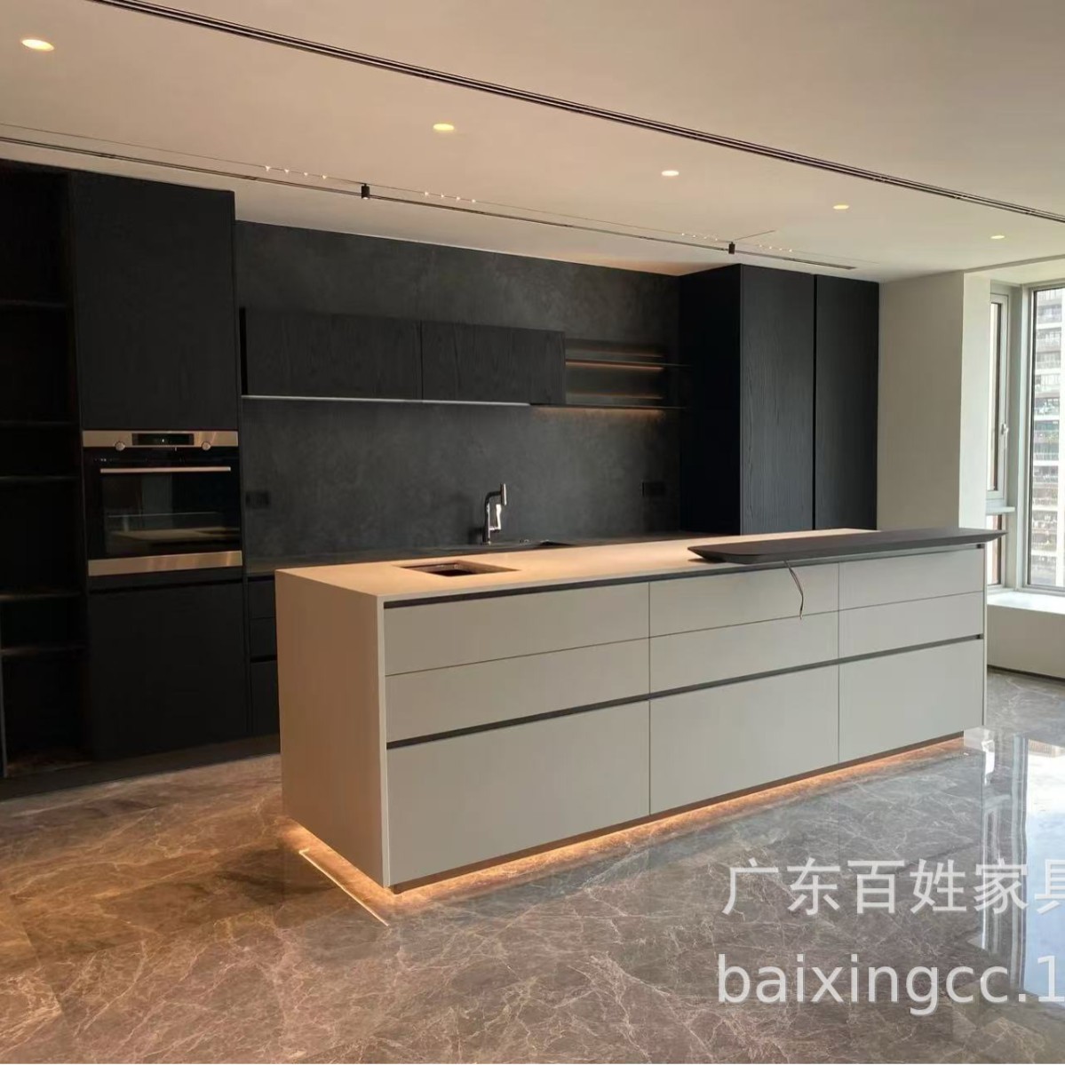 外贸出口厨房橱柜一体柜定制