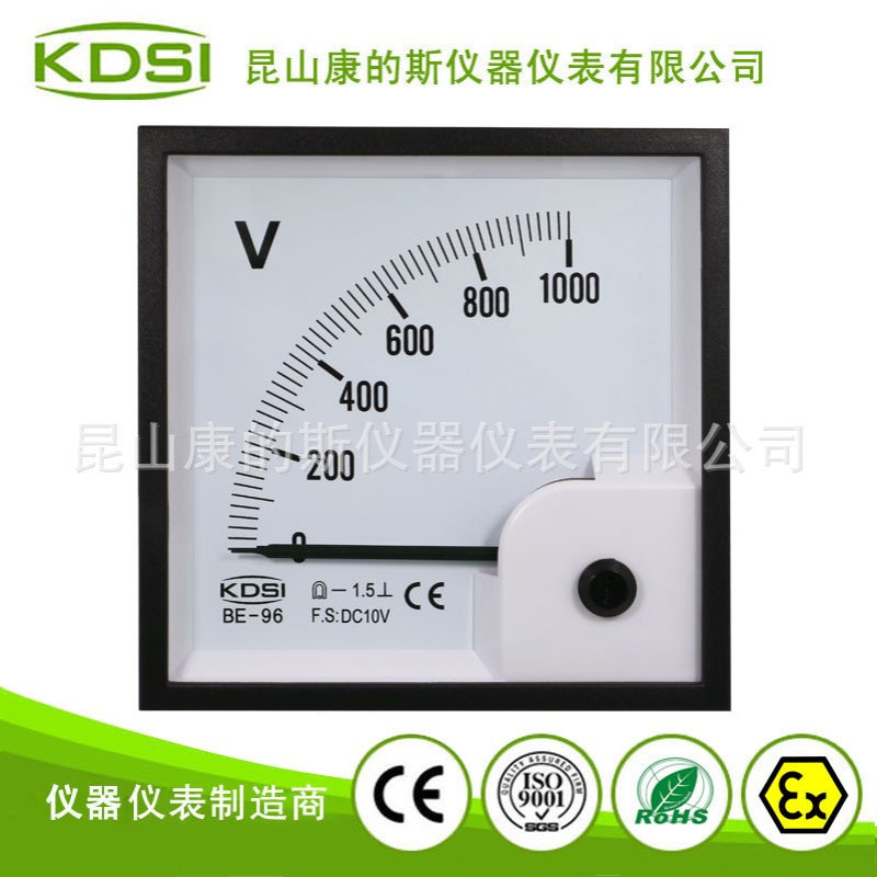 供应 电工仪表 指针式直流电压表BE-96 DC10V 1000V 地铁直流柜表