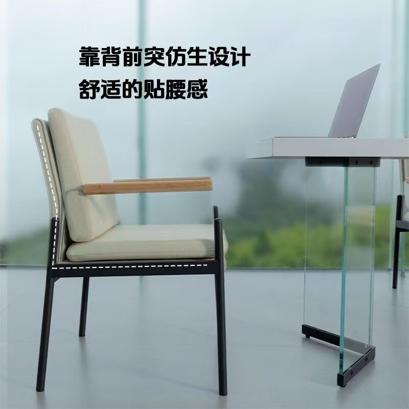 意式轻奢餐椅餐厅现代主人椅喝茶椅子家用带扶手茶椅休闲椅单人椅