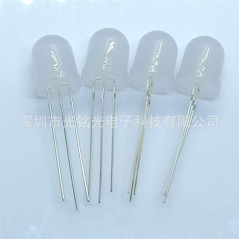 现货供应 F8/8mm红翠绿双色共阳 雾状LED发光二极管 双色雾状灯珠