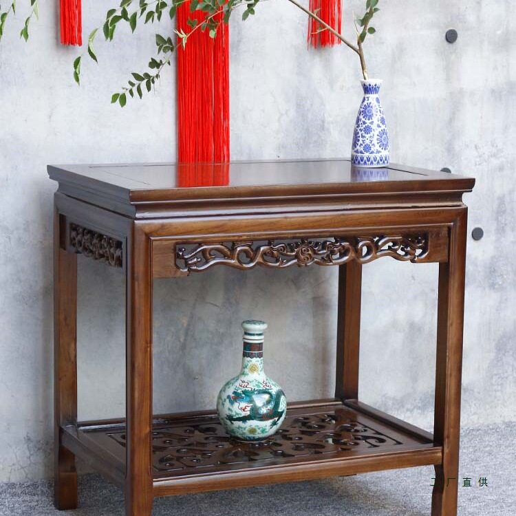 实木中式花架茶几边几