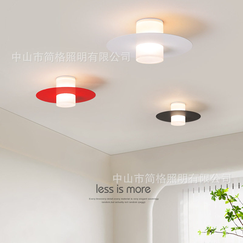过道灯走廊灯现代简约创意圆形玄关入户阳台灯极简北欧led吸顶灯