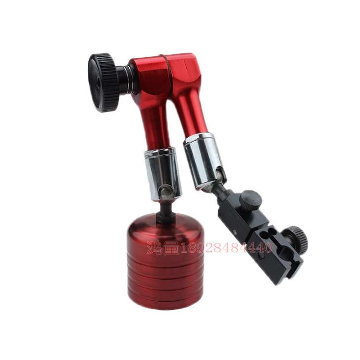 台湾德克万向迷你磁性圆形表座 小圆底百分表万向座 三丰较表座