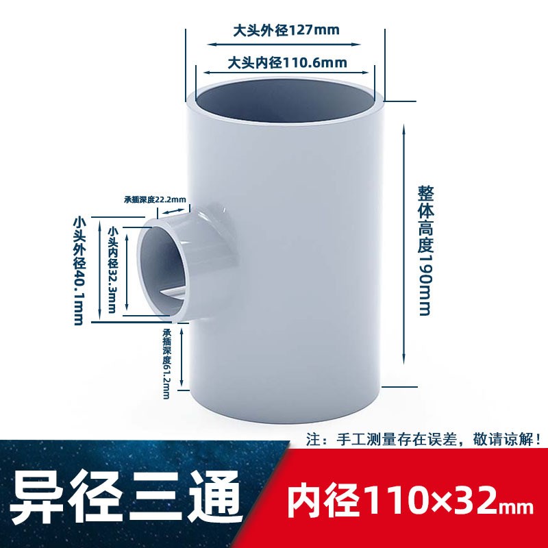 CPVC异径三通国标PVC管材接头对接器给水管管件塑料配件大全20 32