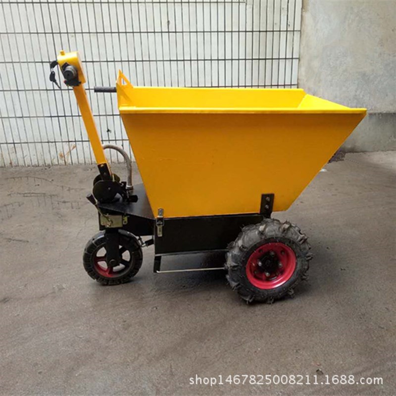 直销建筑工地小推车电动拉货灰斗三轮车农用多功能手推车