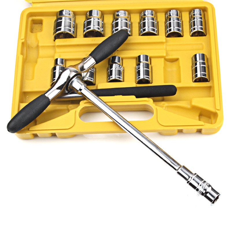 可换头T型1/2套筒扳手外六角T形L型扳手t字丁字手用维修工具套装