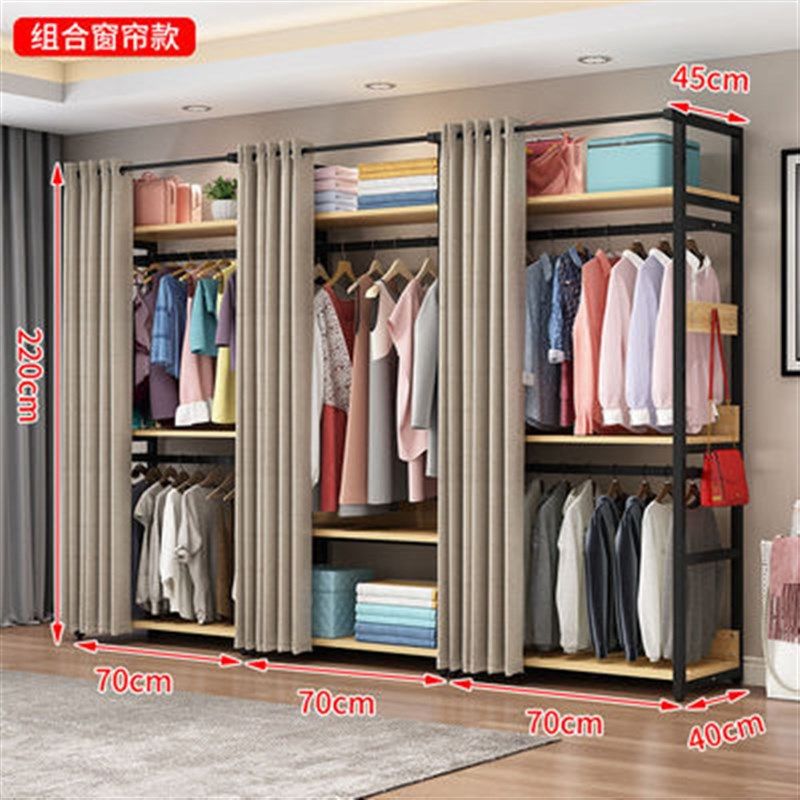 简易衣柜出租房现代简约布衣柜子钢管家用卧室收纳加粗加固挂衣橱