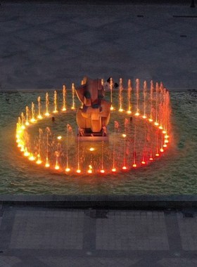 不锈钢大型音乐喷泉户外公园广场旱地波光直喷设备承接各类水景